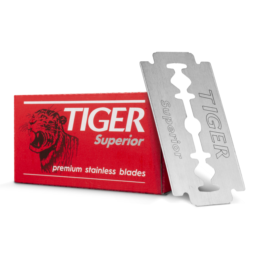Tiger Superior Stainless Double Edge Razor Blades - Classic Steel DE Blades 5pcs