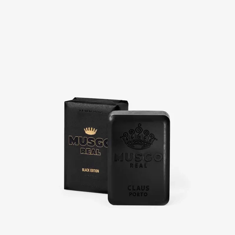 Claus Porto Musgo Real Black Edition Soap - Charcoal Detox & Jojoba Oil 160g