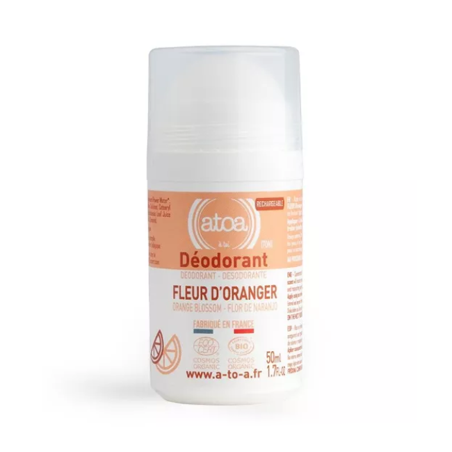 Osma ATOA Refillable Organic Orange Deodorant Roll-on – Citrus Freshness & Eco-Logic 50ml