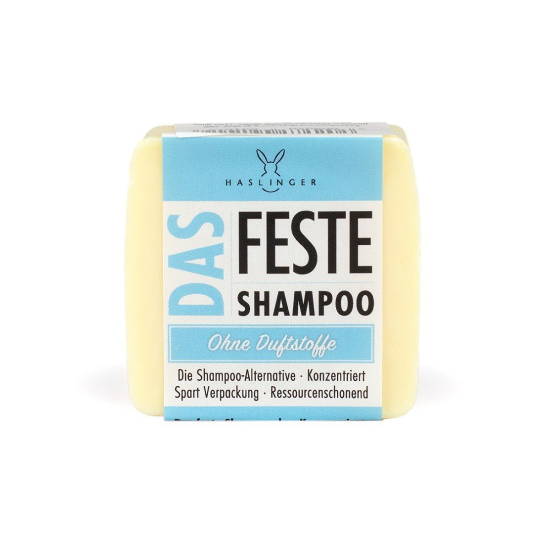 Haslinger Fragrance-Free Solid Shampoo Bar - Gentle for Sensitive Scalps 100g