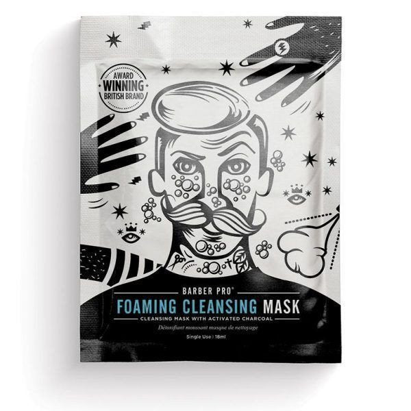 Barber Pro Foaming Cleansing Mask - Bubbling Charcoal Detox 18ml