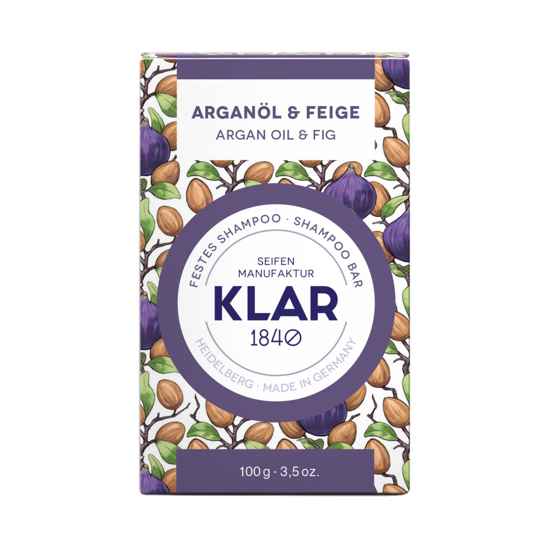 Klar Argan Oil & Fig Shampoo Bar - Intensive Moisture & Repair 100g
