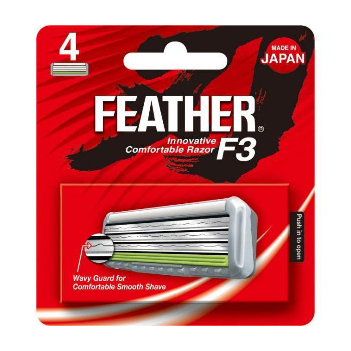Feather F3 Samurai Edge Replacement Blades - 3-Blade Independent Suspension (4pcs)