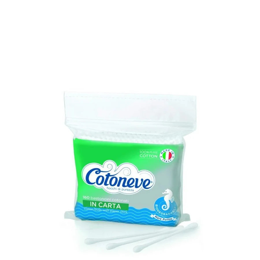 Cotoneve Eco-Friendly Cotton Buds - Biodegradable Paper Stick Swabs 160pcs (No1616)
