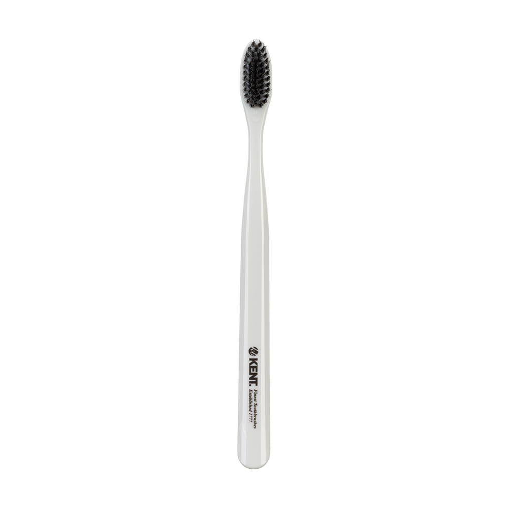 Kent Brushes KB42L Sensitive Gum Toothbrush - White with Super Soft Black Bristles