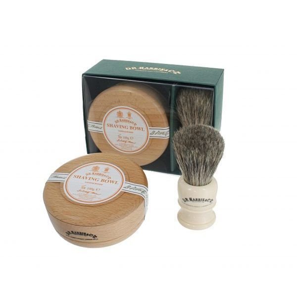 Dr Harris Sandalwood Shaving Gift Set - Beech Wood Bowl and Exclusive Shaving Brush