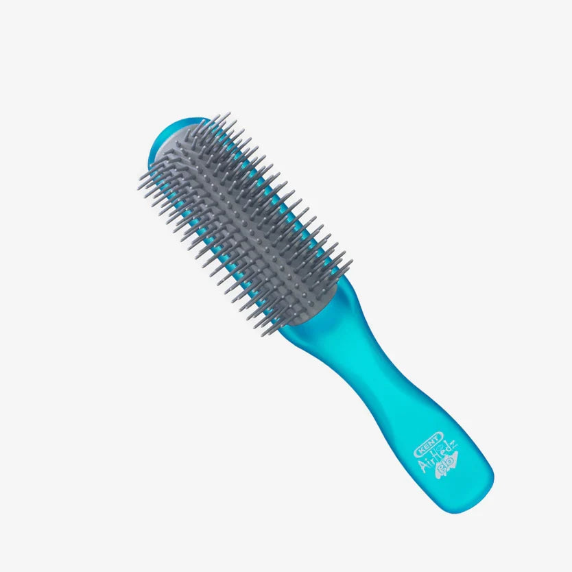 Kent Brushes AHGLO 01 AirHedz Glo Half-Round Detangling Brush - Ocean Blue