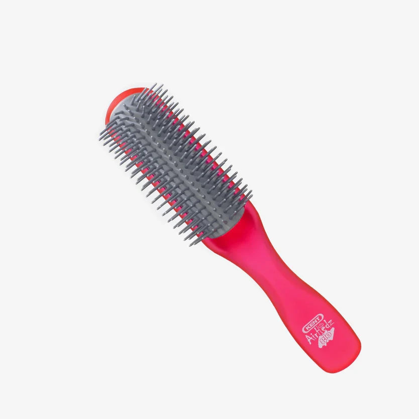Kent Brushes AHGLO 01 AirHedz Glo Half-Round Detangling Brush - Strawberry Red