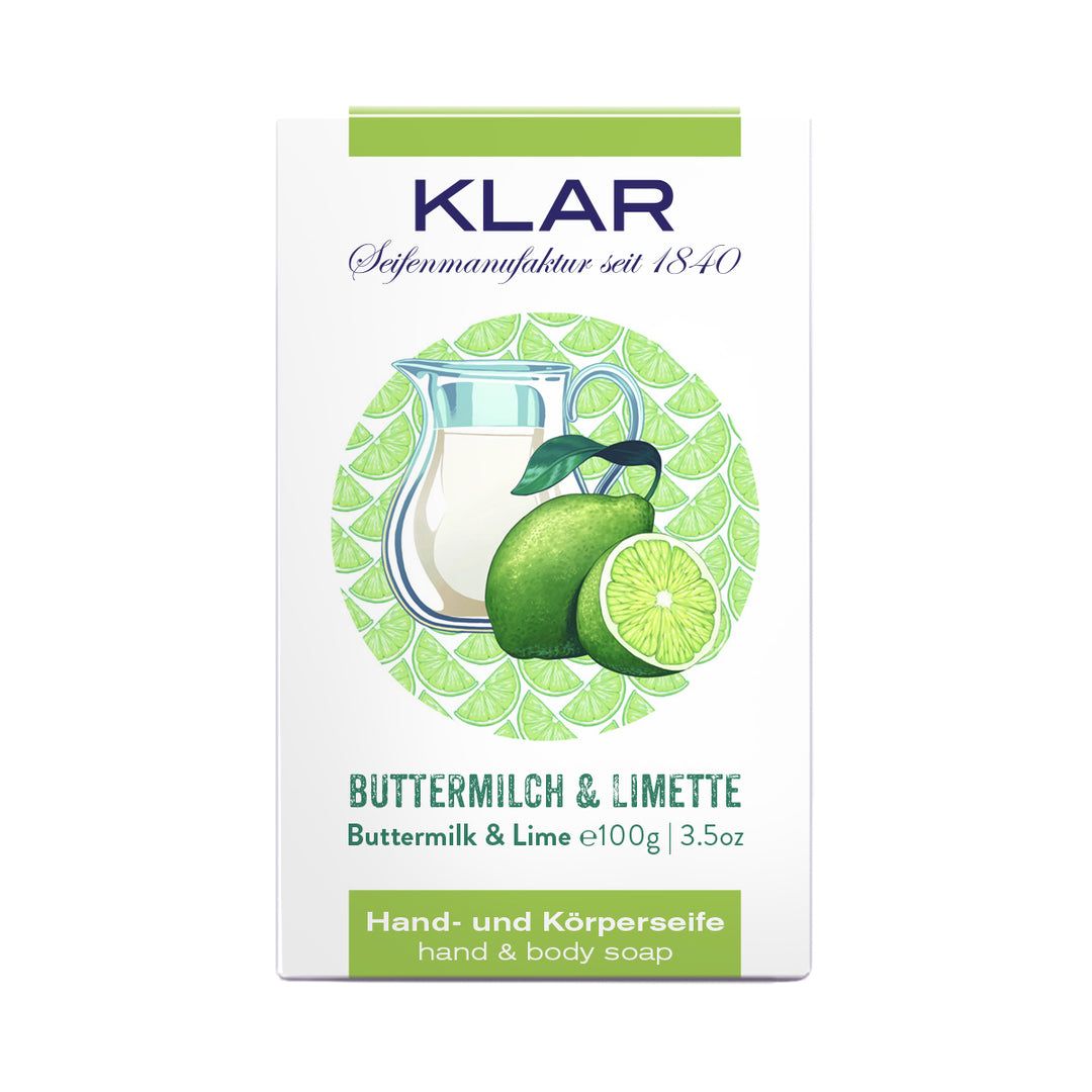 Klar Buttermilk & Lime Soap - Creamy Nourishment & Zesty Freshness 100g
