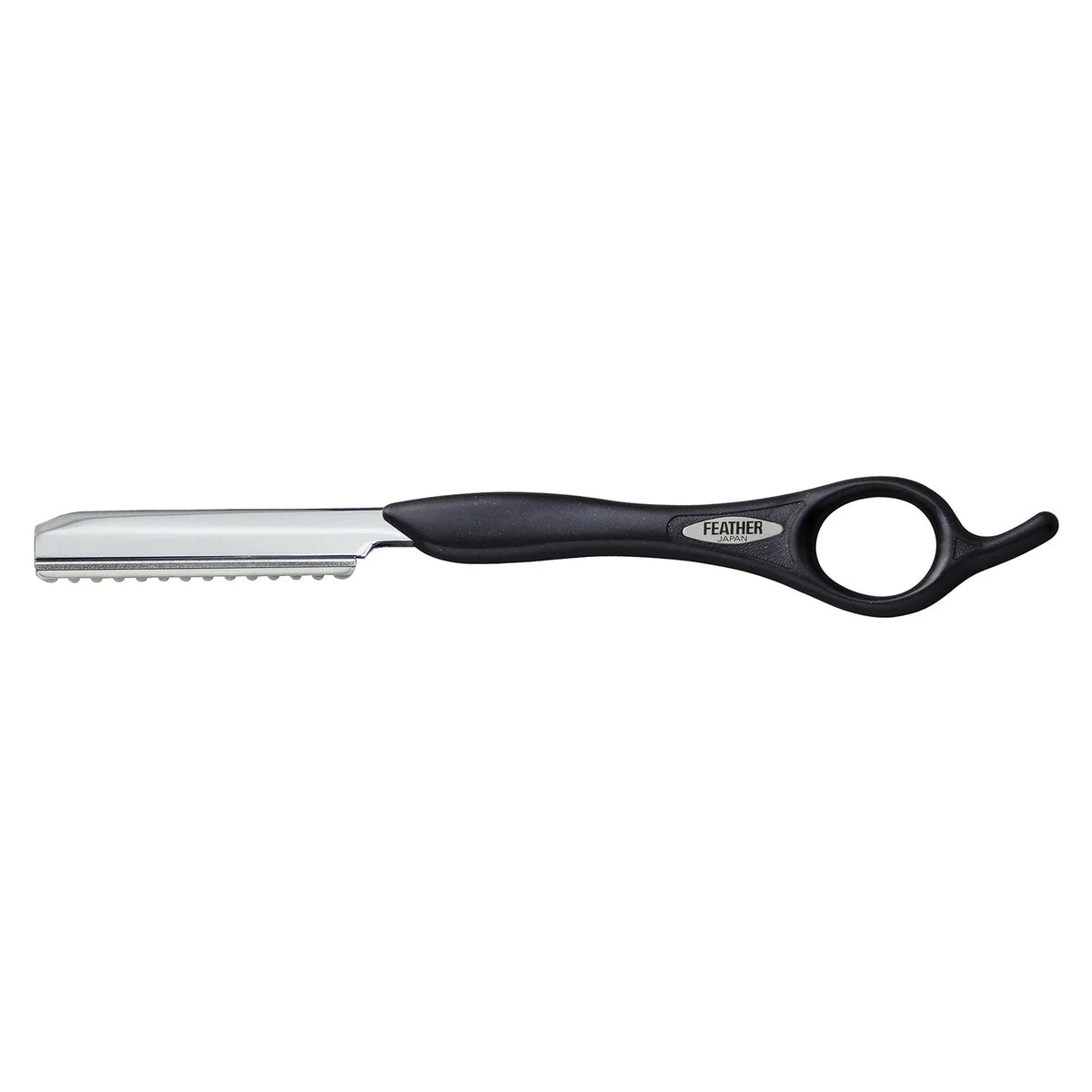 Feather Styling Razor Black - Professional Long Handle Haircutting Razor