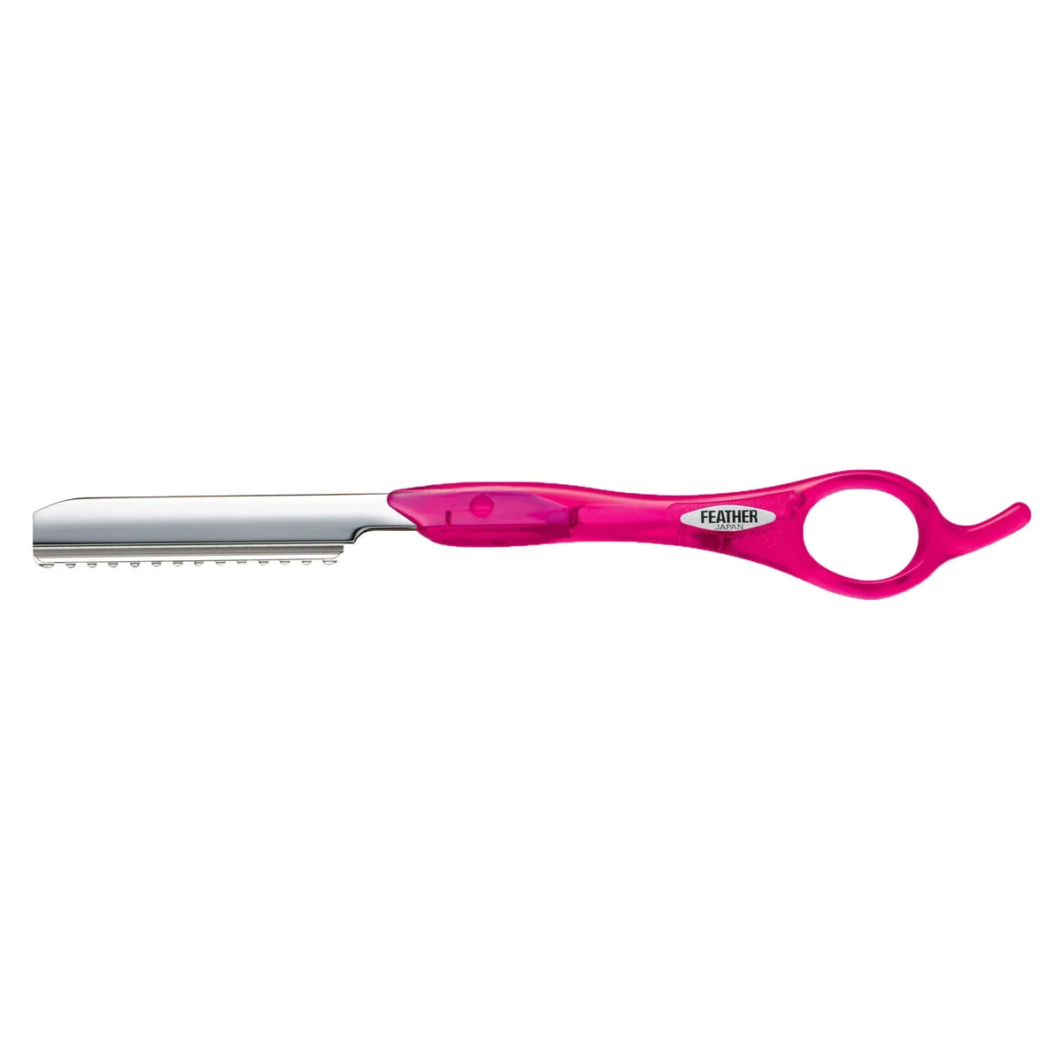 Feather Styling Razor Fuchsia - Professional Long Handle Haircutting Razor