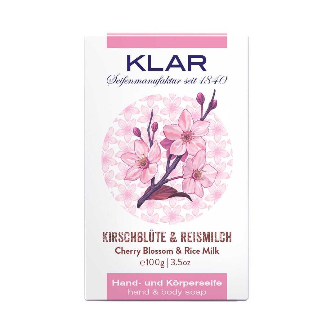 Klar Cherry Blossom & Rice Milk Soap - Silky Softness & Gentle Glow 100g