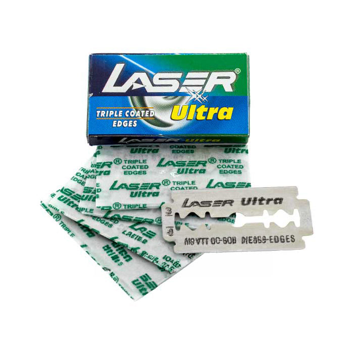 Laser Ultra Triple Coated Double Edge Razor Blades - Precision & Comfort 5pcs