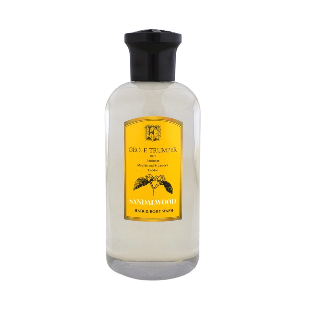 Geo. F. Trumper Sandalwood Hair & Body Wash - Classic Woody Dual-Action Cleanser 200ml