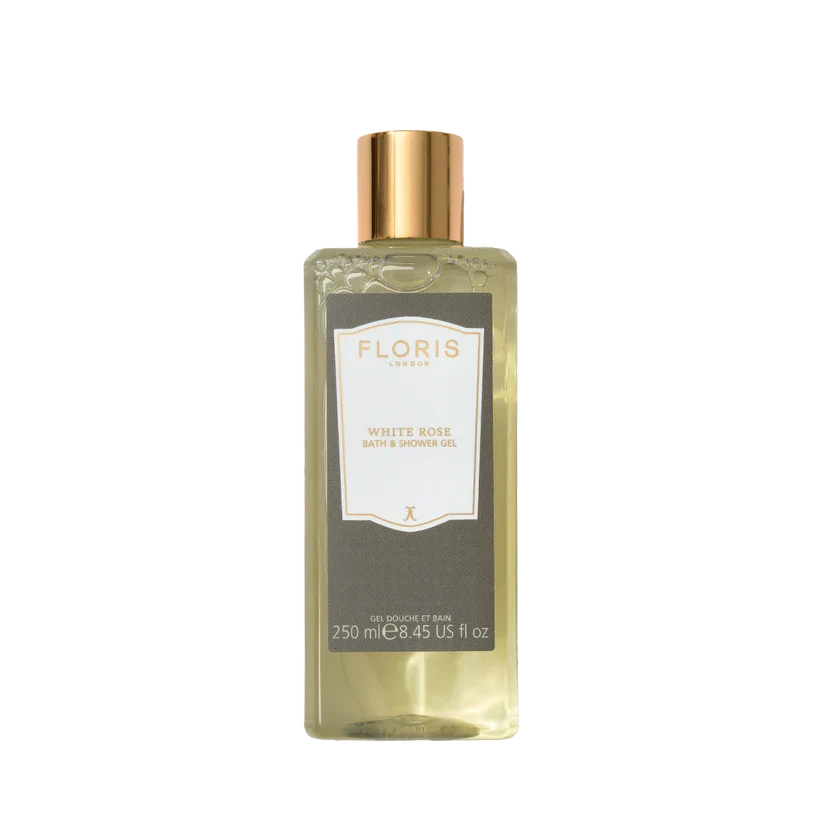 Floris London White Rose Bath and Shower Gel 250ml - Luxury Floral Body Wash