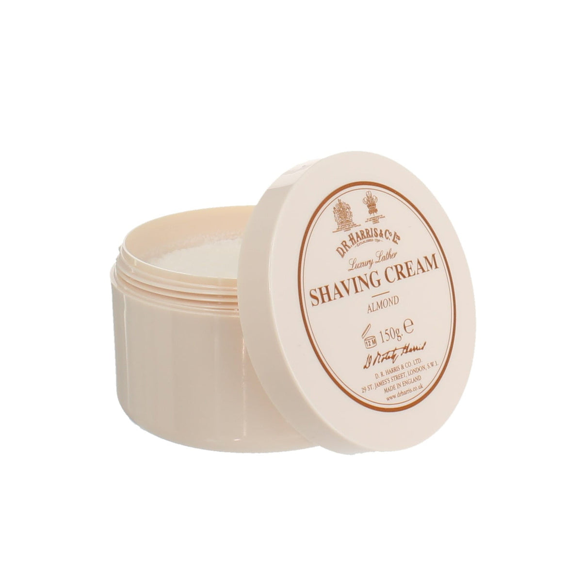 Dr Harris Almond Shaving Cream Bowl - Glycerin-Rich Classic Lather 150g