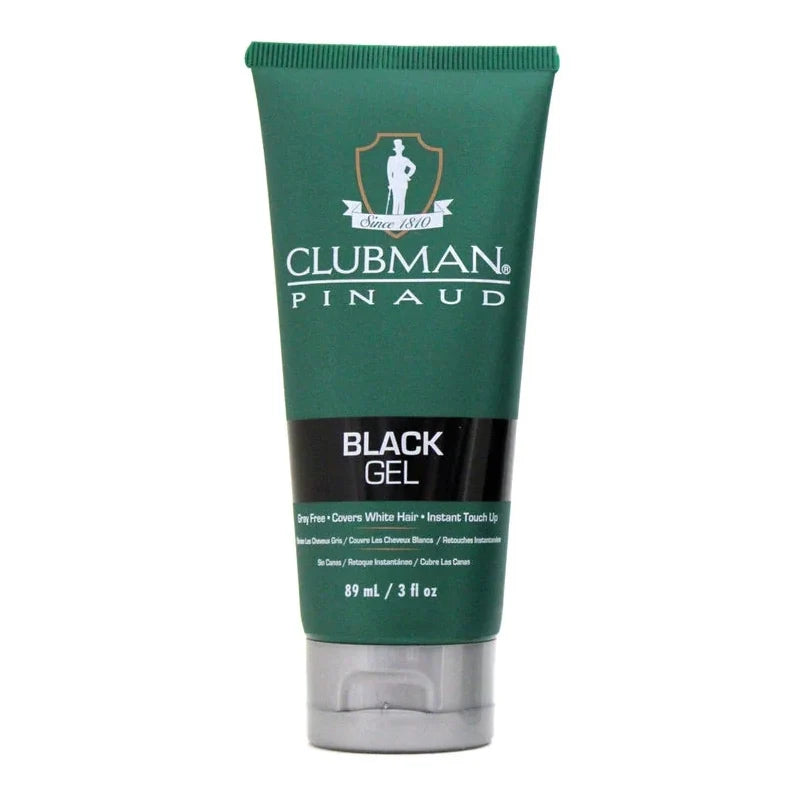 Clubman Black Hair Gel - Temporary Gray Coverage & Styling Gel 89ml