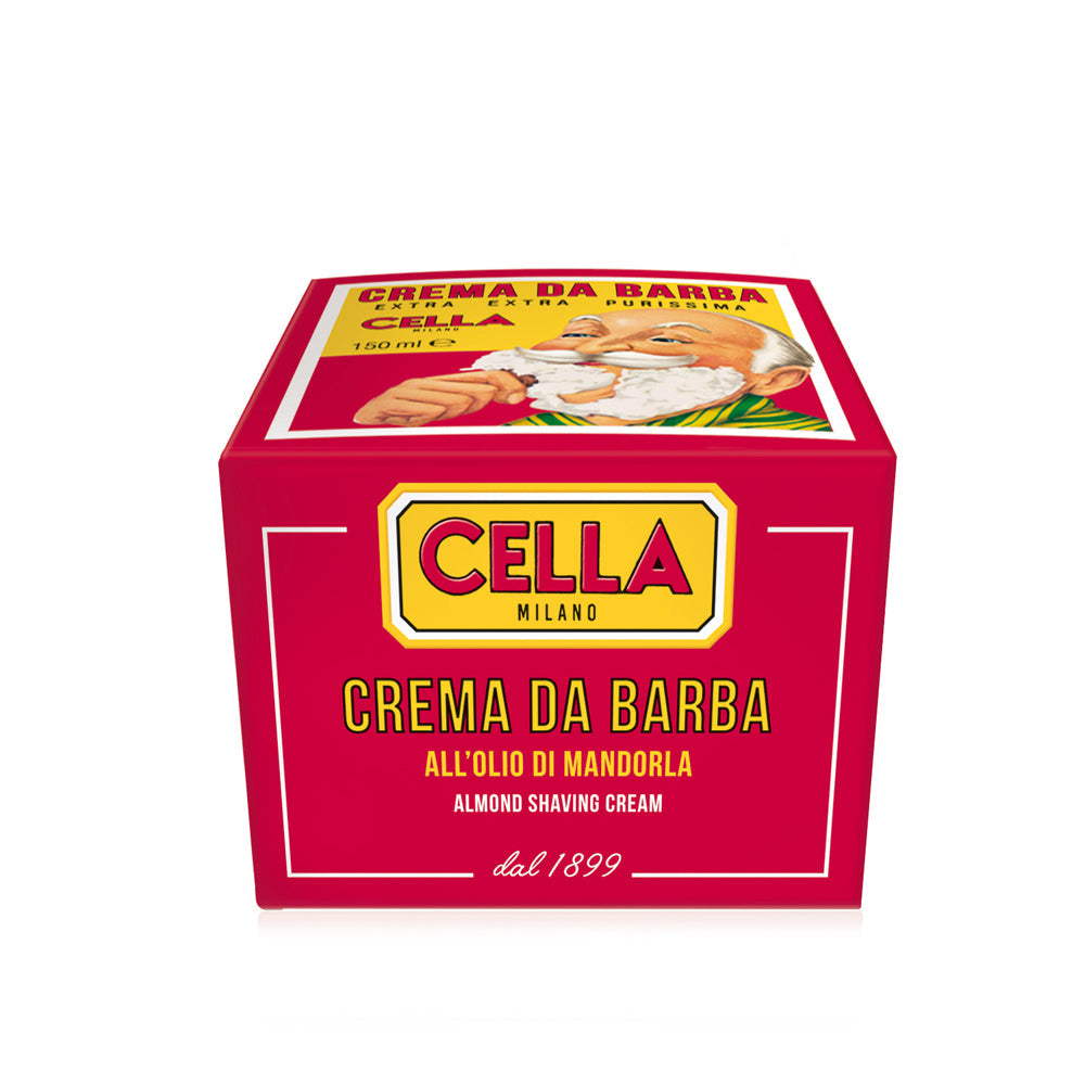 Cella Milano Almond Shaving Cream Soap - Iconic Red Bowl 150ml