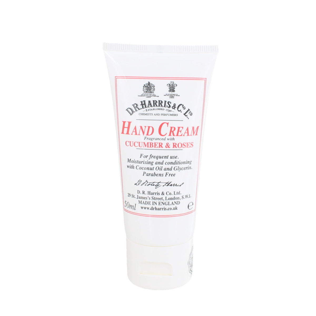 Dr Harris Cucumber and Roses Hand Cream - Moisturising and Non-Greasy Care 50ml
