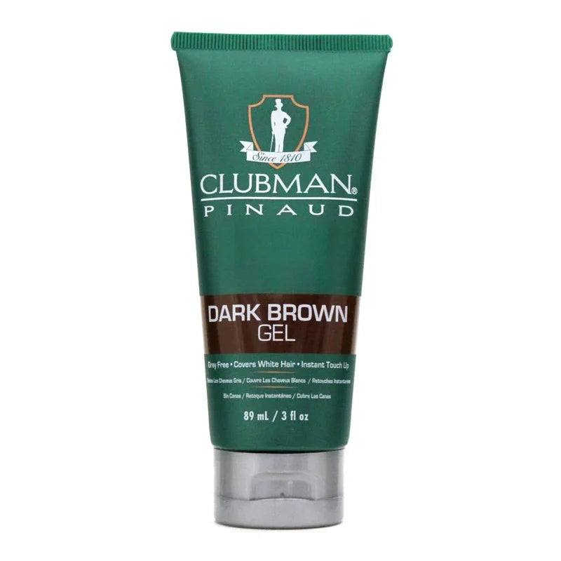 Clubman Dark Brown Hair Gel - Temporary Gray Coverage & Styling 89ml