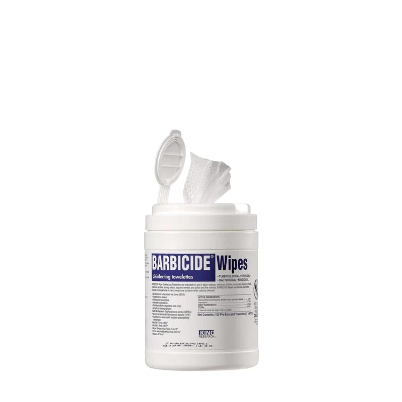 Barbicide Professional Disinfecting Wipes - Hospital-Grade Surface & Tool Sanitization (120pcs)