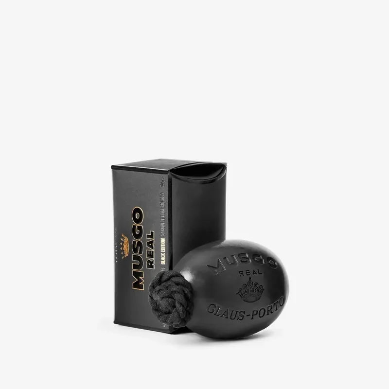 Claus Porto Musgo Real Black Edition Soap on a Rope - Detox Charcoal & Jojoba 190g