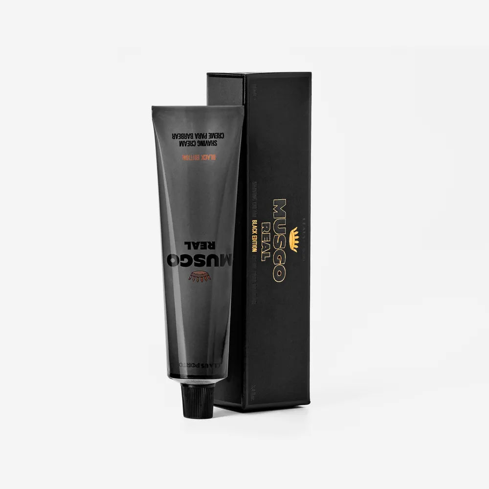 Claus Porto Musgo Real Black Edition Shaving Cream - Lanolin & Natural Oils 100ml