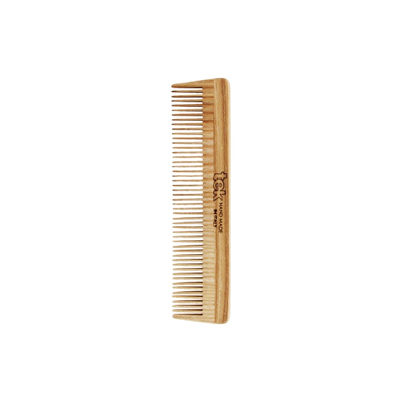 TEK 203103 Handmade Fine Tooth Wood Comb - 100% FSC Ash Wood 14cm