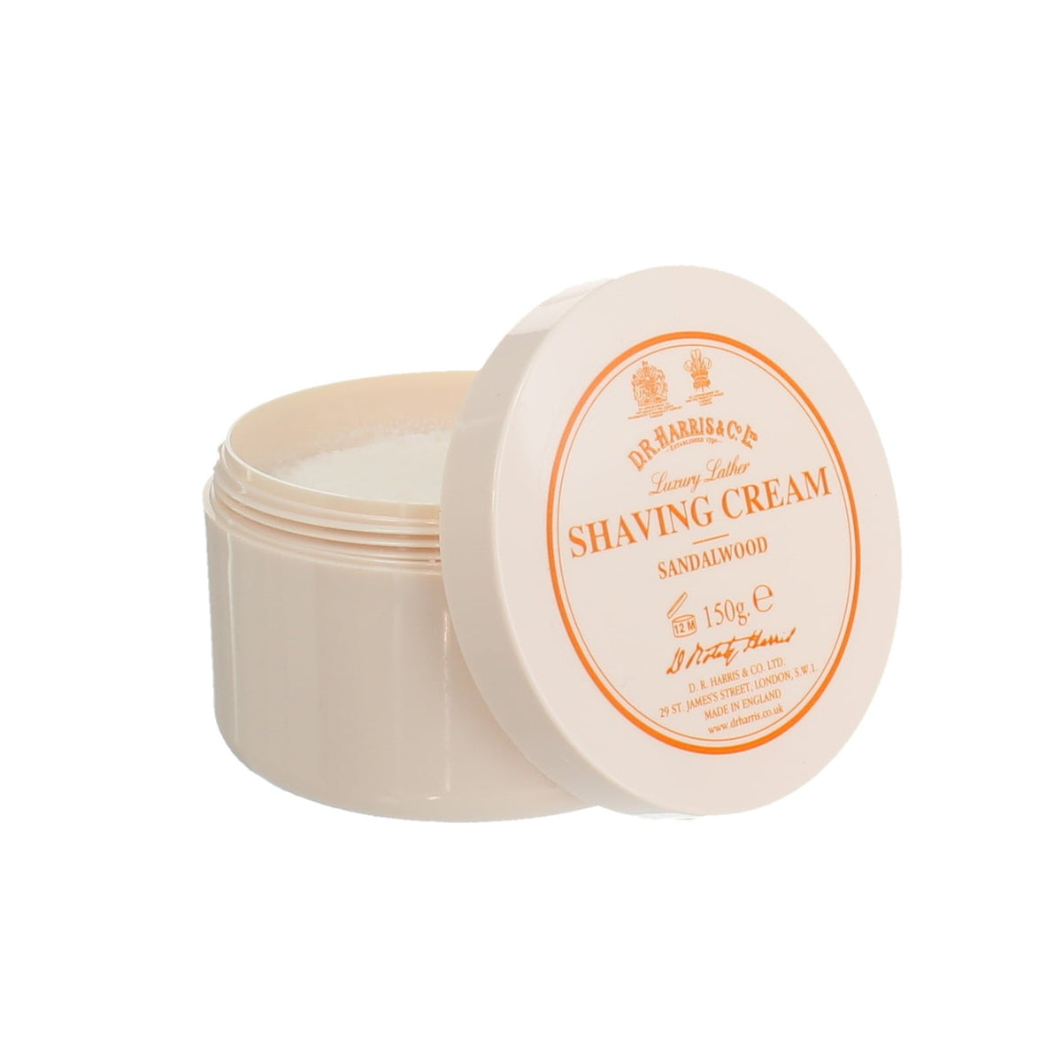 Dr Harris Sandalwood Shaving Cream Bowl - Glycerin-Rich Traditional Lather 150g