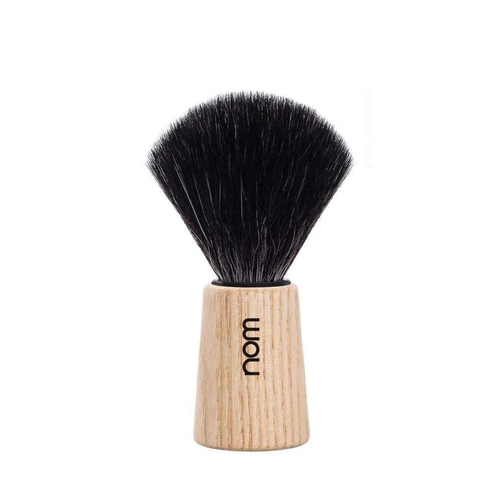 nom by Muehle THEO Shaving Brush - Pure Ash Handle & Black Fibre (21 PA)