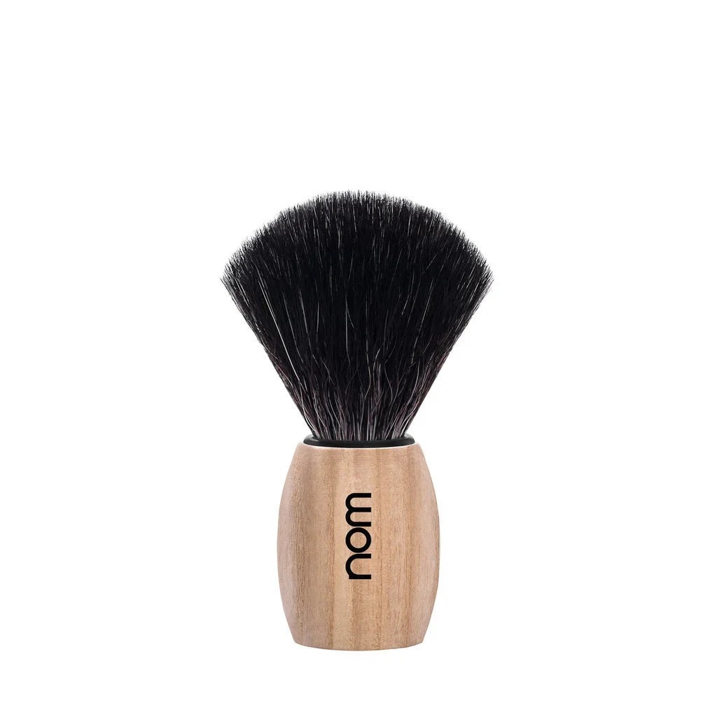 nom by Muehle OLE Shaving Brush - Pure Ash Handle & Black Fibre (21 PA)