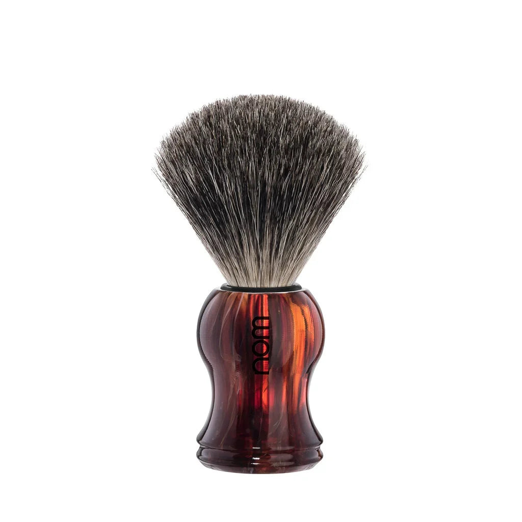 nom by Muehle GUSTAV Shaving Brush - Havanna Handle & Pure Badger (81 HA)