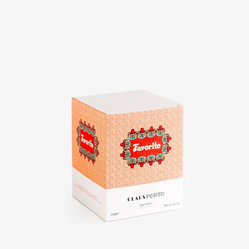 Claus Porto Favorito Scented Candle - Red Poppy & Roses 270g