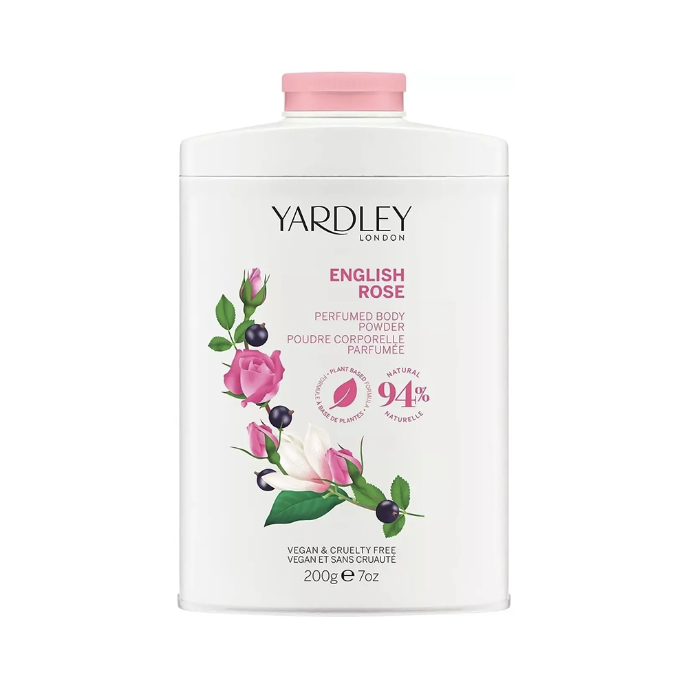 Yardley London English Rose Perfumed Body Powder – Silky Floral Luxury 200g
