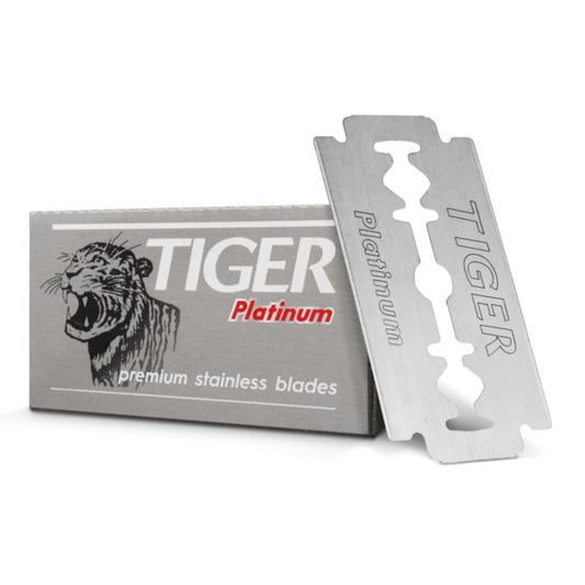Tiger Platinum Double Edge Razor Blades - Premium Stainless Steel 5pcs