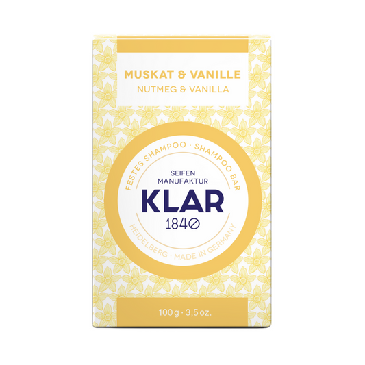 Klar Nutmeg & Vanilla Shampoo Bar - Nourishing & Aromatic Care 100g