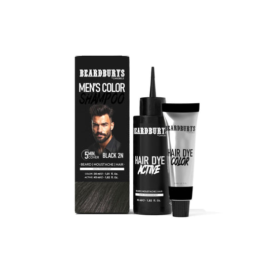 Beardburys Color Shampoo for Hair & Beard - 2N Moreno Black (Ammonia-Free)
