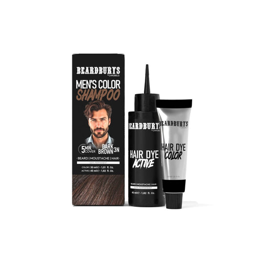 Beardburys Color Shampoo for Hair & Beard - 3N Dark Brown (Ammonia-Free)