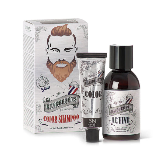 Beardburys Color Shampoo for Hair & Beard - 5N Light Brown (Ammonia-Free)