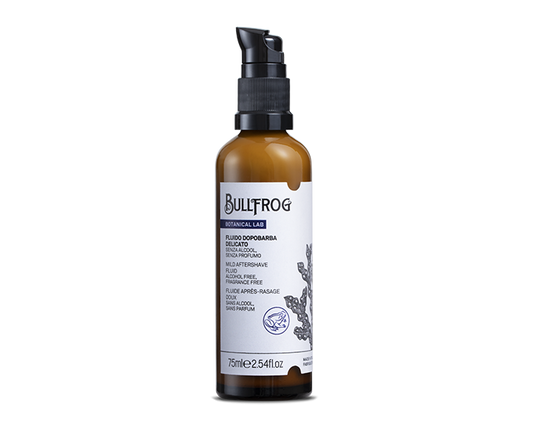 Bullfrog Mild Aftershave Fluid - Alcohol Free & Fragrance Free Balm 75ml