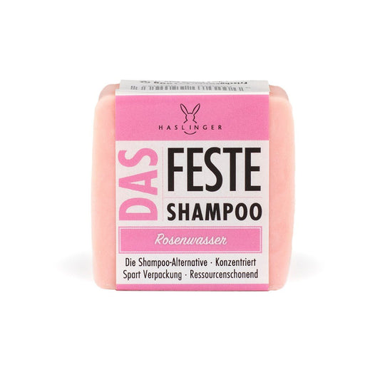 Haslinger Rosewater Solid Shampoo Bar – Natural Rosewater Extract 100g
