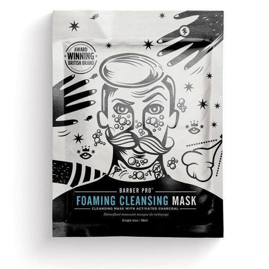 Barber Pro Foaming Cleansing Mask - Bubbling Charcoal Detox 18ml