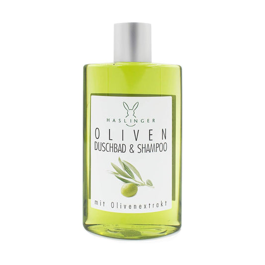 Haslinger Olive Shower Gel & Shampoo - Deeply Hydrating 2-in-1 Wash 200ml