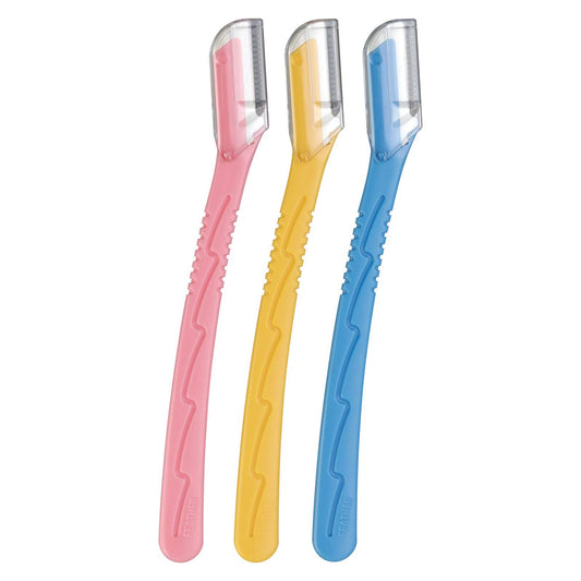 Piany by Feather Eyebrow Razors - Precision Facial Shaper with Safety Guard (3pcs)