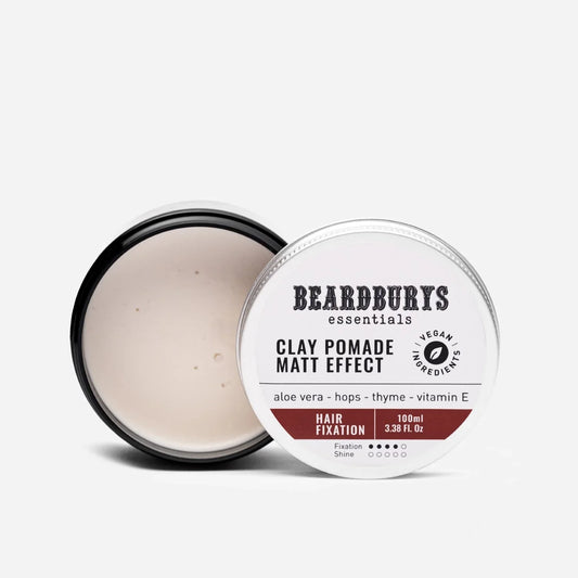 Beardburys Essentials Clay Pomade Matt Effect - Strong Hold Matte Styling Clay 100ml