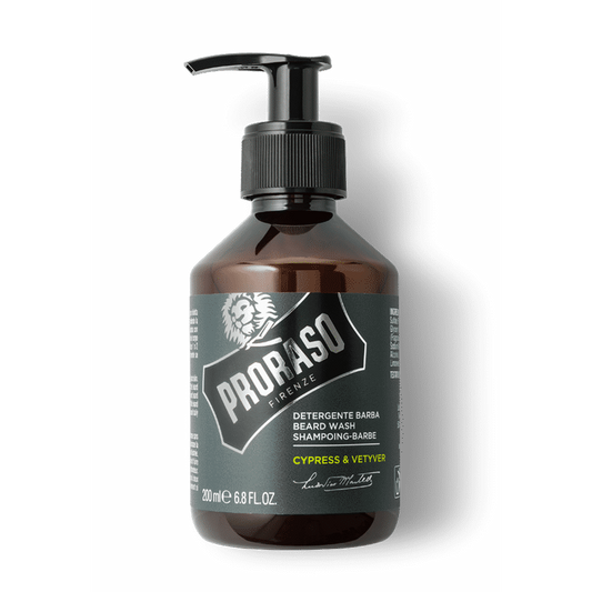 Proraso Beard Wash Cypress & Vetyver – Refreshing Woods & Citrus Scent 200ml