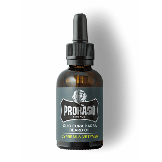 Proraso Beard Oil Cypress & Vetyver – Enriched with Macadamia & Avocado Oils | Woody Aromatic Scent 30ml