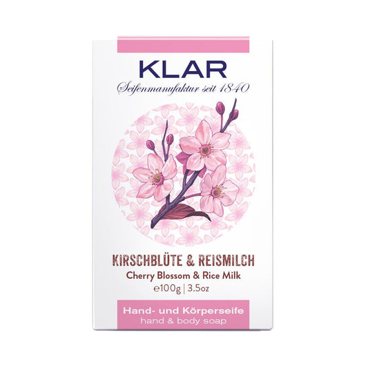 Klar Cherry Blossom & Rice Milk Soap - Silky Softness & Gentle Glow 100g