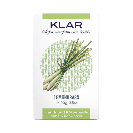 Klar Lemongrass Soap - Invigorating & Refreshing Cleanser 100g