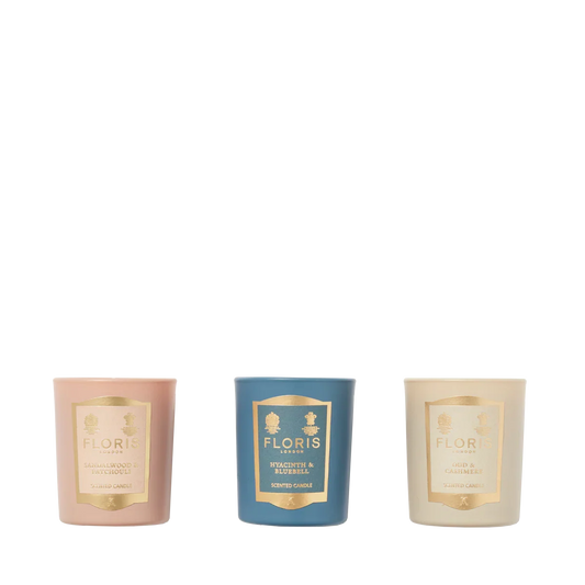 Floris London Mini Candle Trio Collection - 3 x 70g Luxury Scented Candles